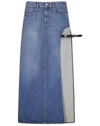 Coperni - Garder Belt-Detail Side-Split Denim Skirt - Lyst