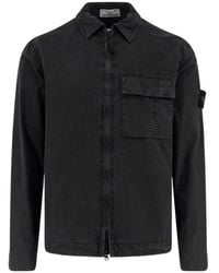 Stone Island - Logo Patch Pocket Detail Shirt - Lyst