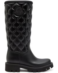 Moncler - Kickstream High Quilted Rubber Wellington Boots - Lyst