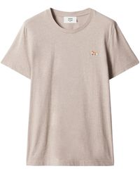 Maison Kitsuné - Fox Embroidered Cotton T-Shirt - Lyst
