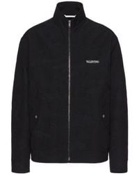 Valentino - Logo Detailed Zip-Up Long-Sleeved Jacket - Lyst
