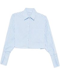 Patrizia Pepe - Striped Cropped Shirt - Lyst