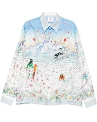 CASABLANCA - Floral-Print Ski-Scene Shirt - Lyst