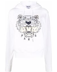 KENZO - Tiger Head-Print Pullover Hoodie - Lyst