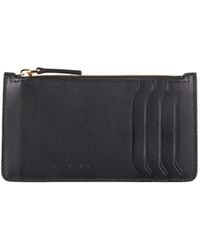 Marni - Solid-Color Leather Card Holder - Lyst
