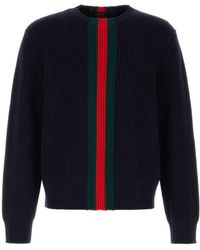 Gucci - Web Stripe Detailed Knitted Jumper - Lyst