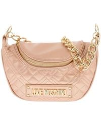 Moschino - Logo Plaque Quilted Tote Bag - Lyst