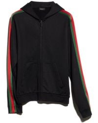 Gucci - Silk Cotton Jersey Zip Jacket With Web - Lyst