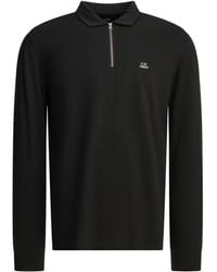 C.P. Company - Half Zip Long Sleeve Polo Shirt - Lyst