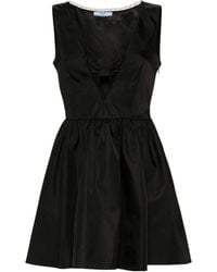 Prada - Re-Nylon Bow-Detail Mini Dress - Lyst