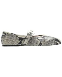 Paris Texas - Sveva Embossed Buckle Ballet Flat Shoes - Lyst