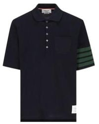 Thom Browne - Bar Stripe Detailed Short-Sleeved Polo Shirt - Lyst