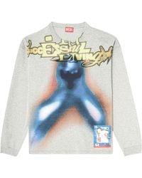 DIESEL - Graphic-Print Long-Sleeve T-Shirt - Lyst