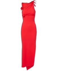 Coperni - Floral-Applique Asymmetric Jersey Maxi Dress - Lyst