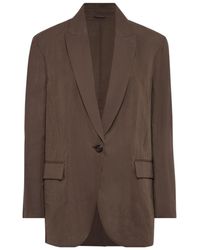 Brunello Cucinelli - Single-Breasted Straight Hem Blazer - Lyst