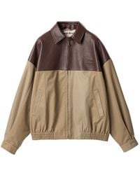 Miu Miu - Chino And Leather Blouson Jacket - Lyst