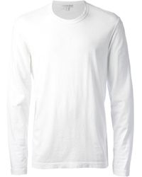 James Perse - Long Sleeved Crew Neck T-Shirt - Lyst