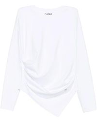 Ganni - Asymmetric Crewneck T-Shirt - Lyst