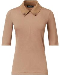 Fabiana Filippi - Short Sleeve T-Shirt With Knit Collar And Pins - Lyst