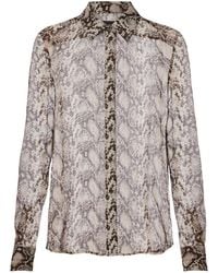 Nili Lotan - Gaia Snake-Print Silk Shirt - Lyst