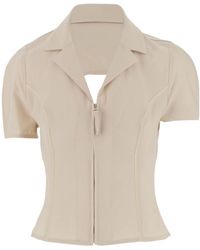 Jacquemus - Open Back Zip-Up Short Sleeved Top - Lyst