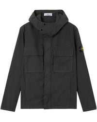 Stone Island - Logo Patch Hooded Jacket - Lyst