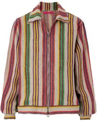 The Elder Statesman - Striped Linen Jacquard Jacket - Lyst