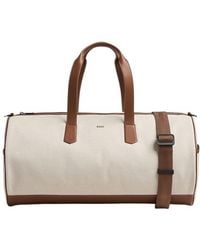 BOSS - Leather-Trim Holdall Bag - Lyst