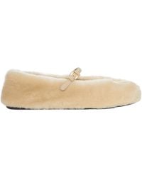Prada - Shearling Ballerinas - Lyst