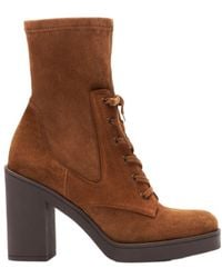 Stuart Weitzman - Thick Heeled Short Boots - Lyst