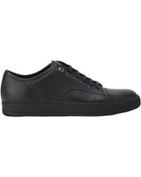 Lanvin - Grained Leather Sneakers - Lyst
