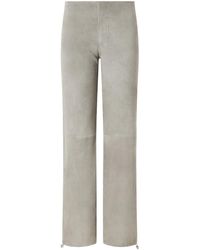 Still Here - Suede Low-Rise Straight-Leg Pants - Lyst