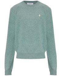 McQueen - Skull Embroidered Crewneck Jumper - Lyst