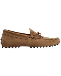 Tod's - Logo Detailed Lace-Up Boat Shoes - Lyst