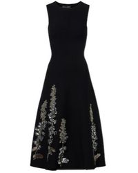 Oscar de la Renta - Embellished Jacquard Midi Dress - Lyst