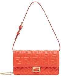 Fendi - Logo Embossed Shoulder Bag - Lyst