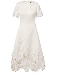 Leo - Caroline Floral-Appliqué Midi Dress - Lyst