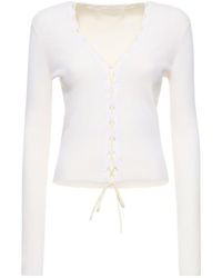 Dion Lee - V-Neck Knitted Sweater With Tie - Lyst