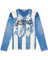 DIESEL - Oliba Stripe-Print V-Neck Sweater - Lyst
