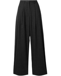 Proenza Schouler - Eleanor Pleated Plaid Wide-Leg Casual Pants - Lyst