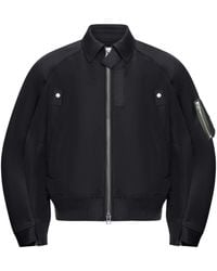 Sacai - Twill Collared Zip-Up Blouson - Lyst