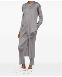 Pleats Please Issey Miyake - Pleated Long Cardigan - Lyst