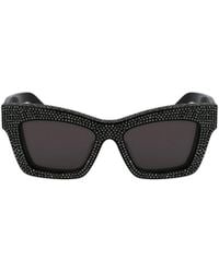 Ferragamo - Geometric Frame Sunglasses - Lyst