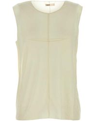 KHAITE - Cream Stretch Cupro Allo Top - Lyst