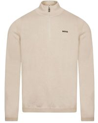 BOSS - Logo-Print High-Neck Jumper - Lyst