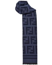 Fendi - Ff Motif Frayed-Edge Scarf - Lyst