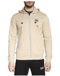 EA7 - Hooded Zipper Sweater - Lyst