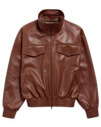 Balenciaga - Oversized Cropped Leather Jacket - Lyst
