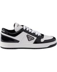 Prada - Downtown Logo Plaque Sneakers - Lyst