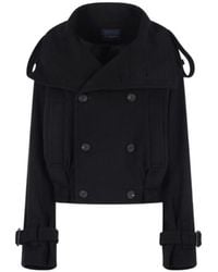 Yohji Yamamoto - Double-Breasted Long-Sleeved Coat - Lyst
